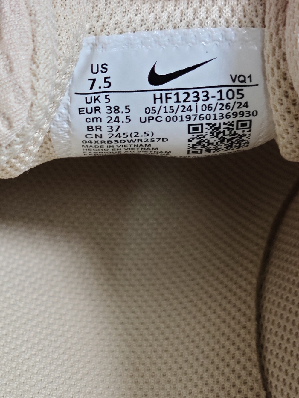 Nike Air Max Nuaxis Sanddrift Beige White Women 7 NEW - Picture 7 of 7